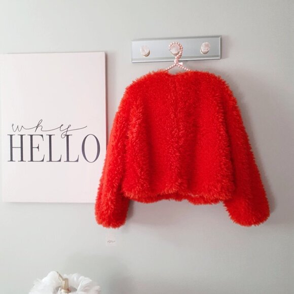 NWT Free People burnt orange red faux fur teddy jacket, XS - Picture 14 of 16